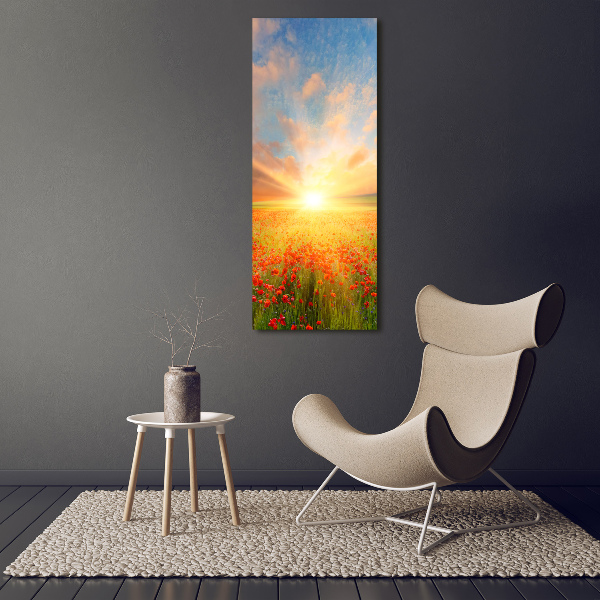 Quadro su tela canvas verticale Campo di papaveri