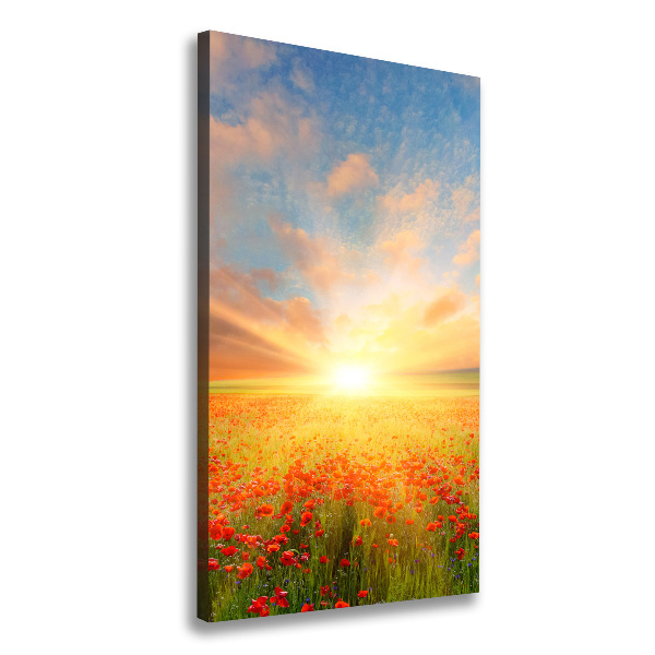 Quadro su tela canvas verticale Campo di papaveri