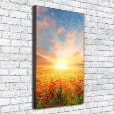 Quadro su tela canvas verticale Campo di papaveri