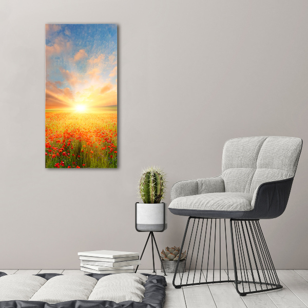 Quadro su tela canvas verticale Campo di papaveri