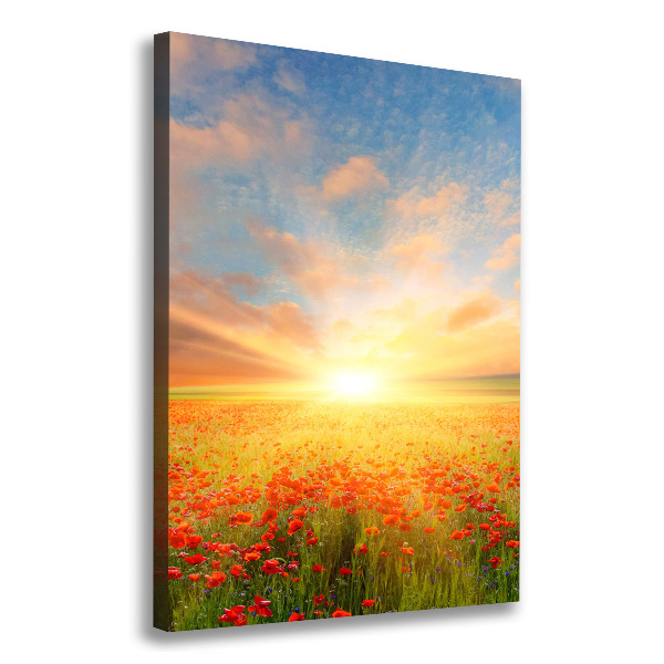 Quadro su tela canvas verticale Campo di papaveri