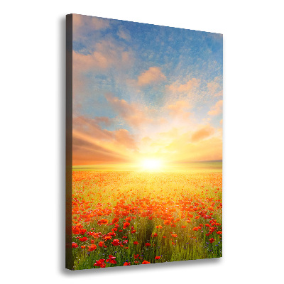 Quadro su tela canvas verticale Campo di papaveri