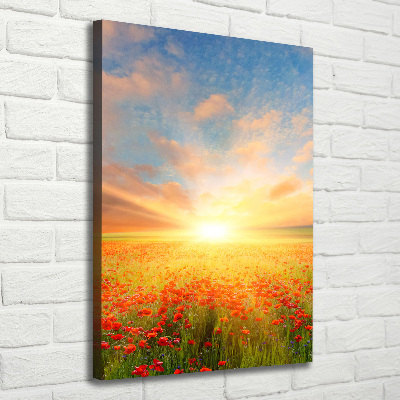 Quadro su tela canvas verticale Campo di papaveri