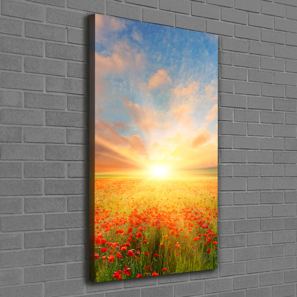 Quadro su tela canvas verticale Campo di papaveri