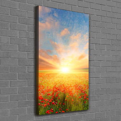 Quadro su tela canvas verticale Campo di papaveri