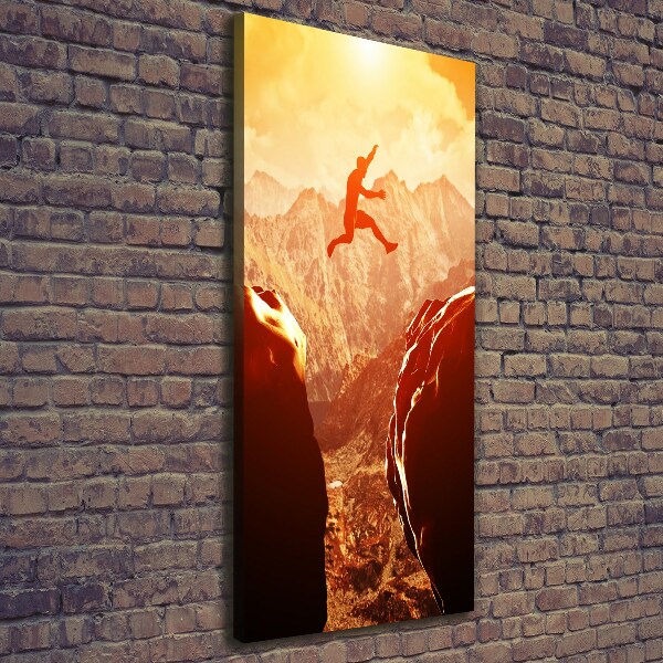 Stampa quadro su tela verticale Salta oltre l'abisso