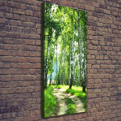 Quadro su tela canvas verticale Foresta di betulle