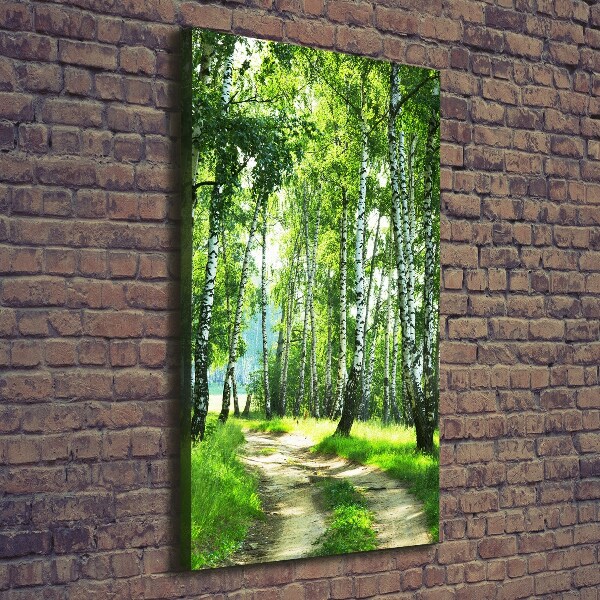 Quadro su tela canvas verticale Foresta di betulle