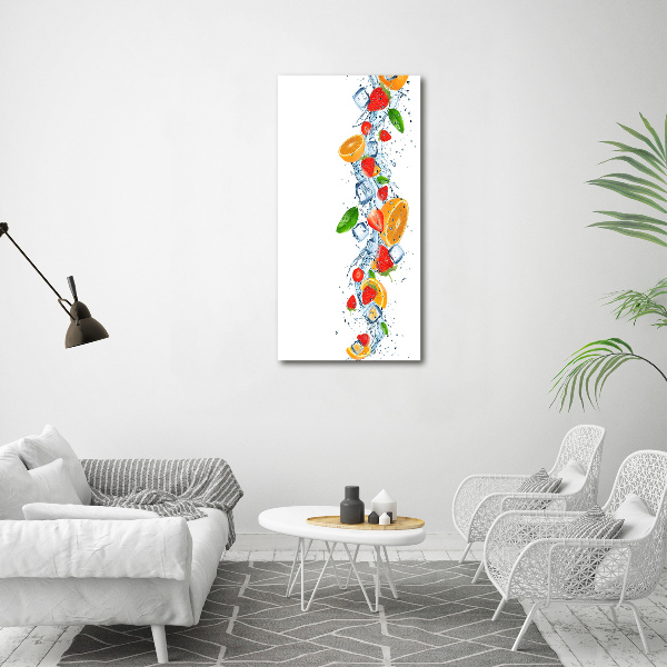 Quadro su tela canvas verticale Frutta e ghiaccio