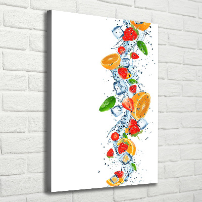 Quadro su tela canvas verticale Frutta e ghiaccio