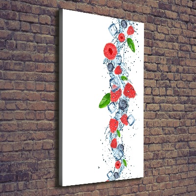 Stampa quadro su tela verticale Frutti di bosco e ghiaccio