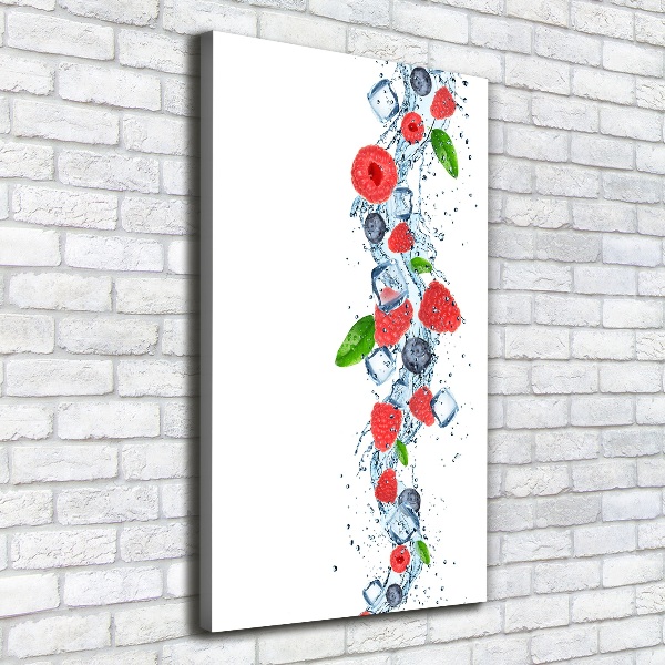 Stampa quadro su tela verticale Frutti di bosco e ghiaccio