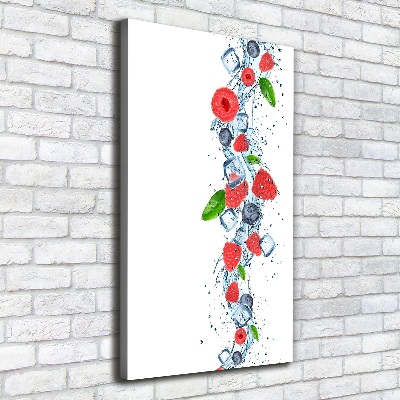 Stampa quadro su tela verticale Frutti di bosco e ghiaccio