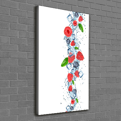 Stampa quadro su tela verticale Frutti di bosco e ghiaccio