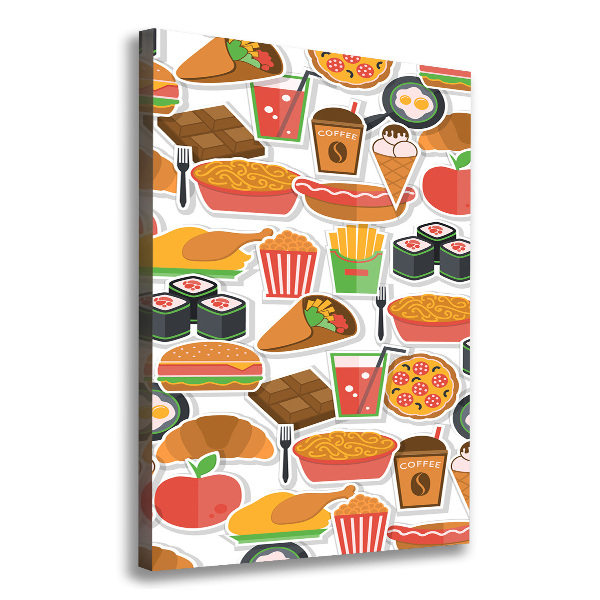 Stampa quadro su tela verticale Fast food