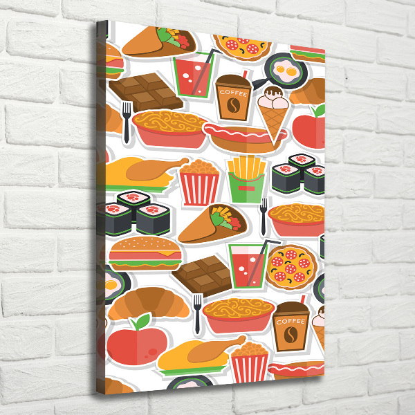 Stampa quadro su tela verticale Fast food