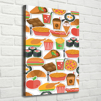 Stampa quadro su tela verticale Fast food