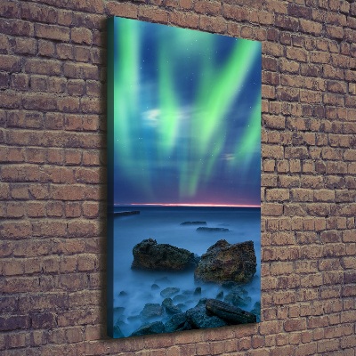 Quadro foto su tela verticale Aurora boreale