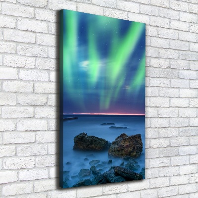 Quadro foto su tela verticale Aurora boreale