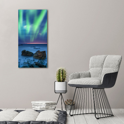 Quadro foto su tela verticale Aurora boreale