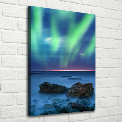 Quadro foto su tela verticale Aurora boreale