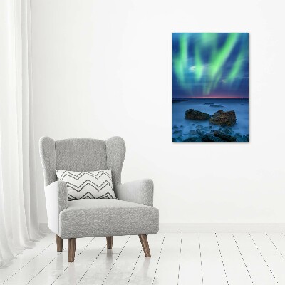 Quadro foto su tela verticale Aurora boreale