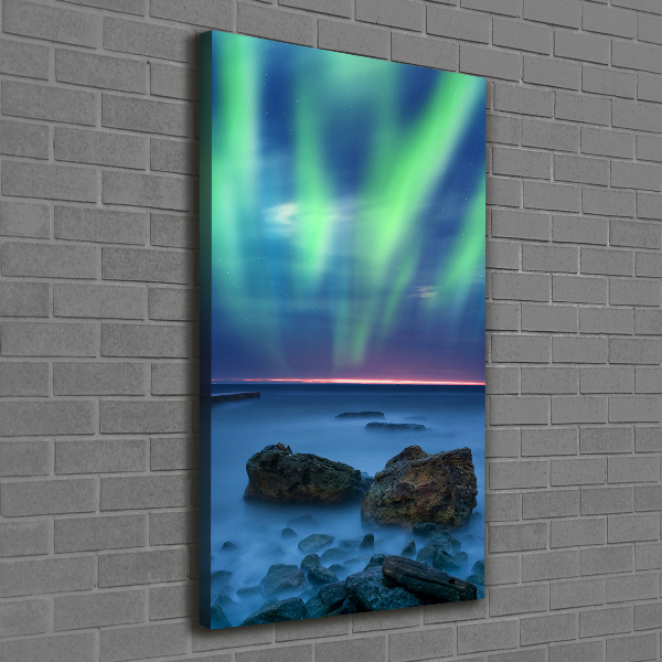 Quadro foto su tela verticale Aurora boreale