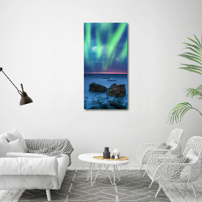 Quadro foto su tela verticale Aurora boreale