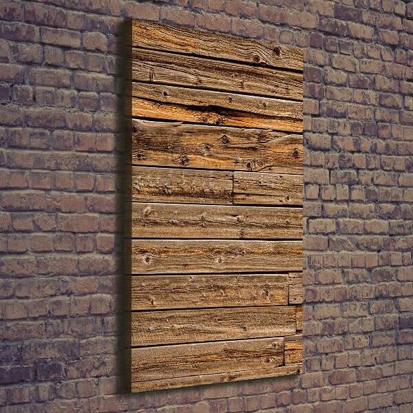 Quadro foto su tela verticale Parete in legno