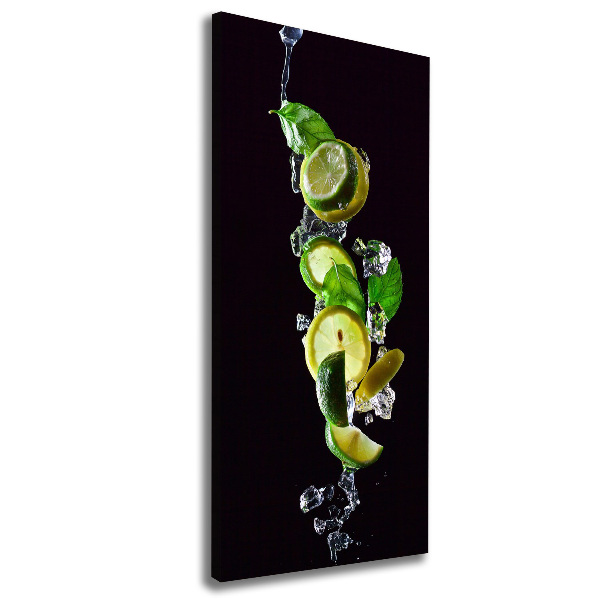 Quadro su tela canvas verticale Lime e limone