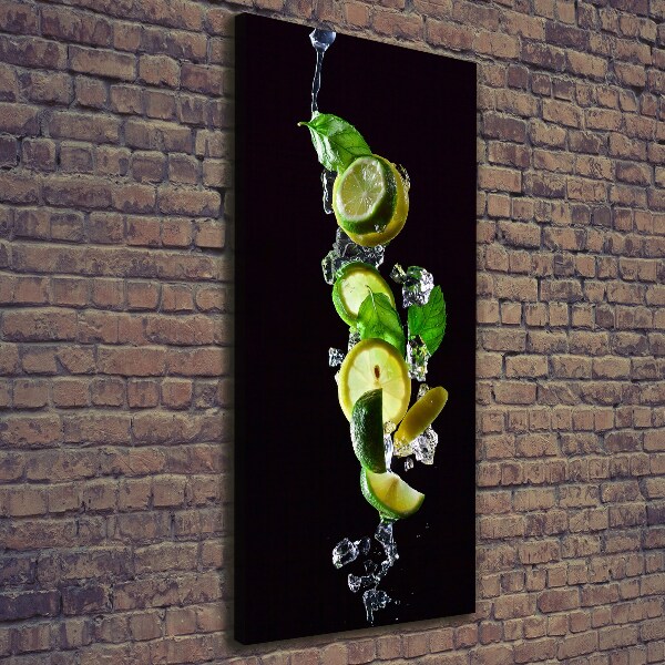 Quadro su tela canvas verticale Lime e limone