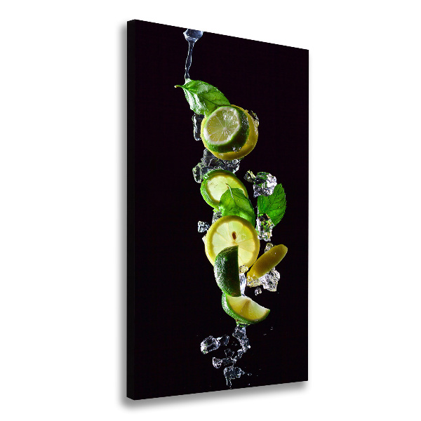 Quadro su tela canvas verticale Lime e limone