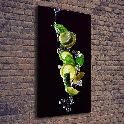 Quadro su tela canvas verticale Lime e limone