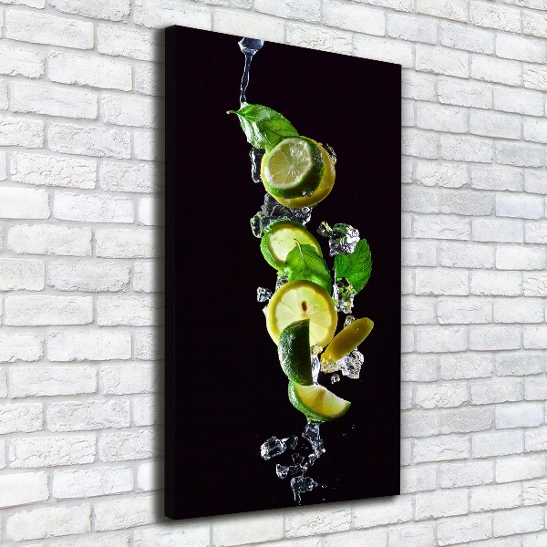 Quadro su tela canvas verticale Lime e limone