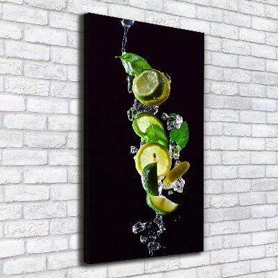 Quadro su tela canvas verticale Lime e limone