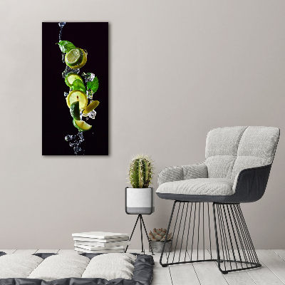 Quadro su tela canvas verticale Lime e limone