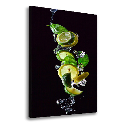 Quadro su tela canvas verticale Lime e limone