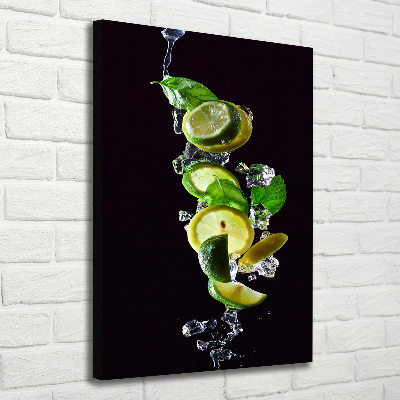 Quadro su tela canvas verticale Lime e limone