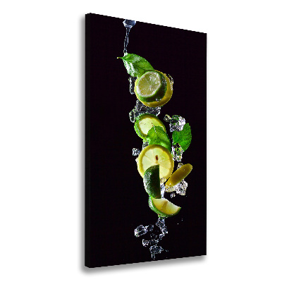 Quadro su tela canvas verticale Lime e limone