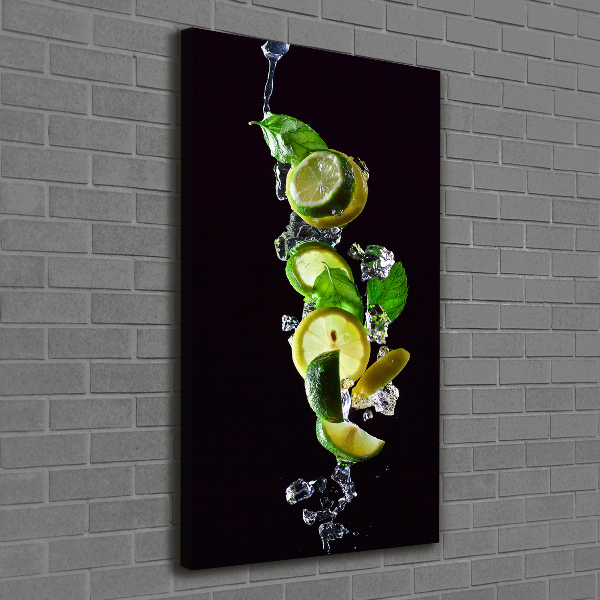 Quadro su tela canvas verticale Lime e limone