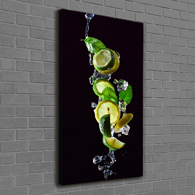 Quadro su tela canvas verticale Lime e limone