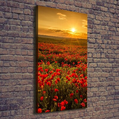 Stampa quadro su tela verticale Campo di papaveri