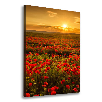 Stampa quadro su tela verticale Campo di papaveri