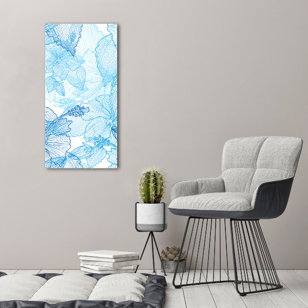 Quadro su tela canvas verticale Fiori hawaiani