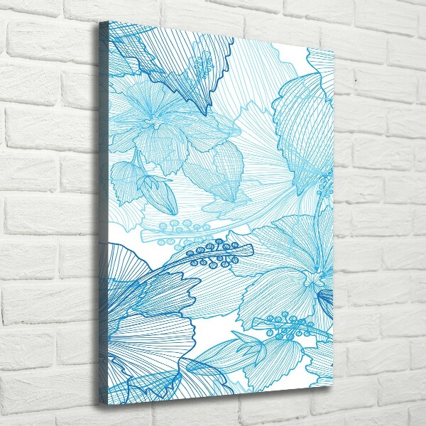 Quadro su tela canvas verticale Fiori hawaiani