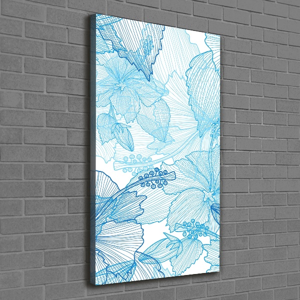 Quadro su tela canvas verticale Fiori hawaiani