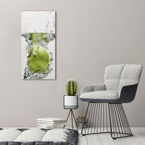 Quadro su tela canvas verticale Una mela sott'acqua