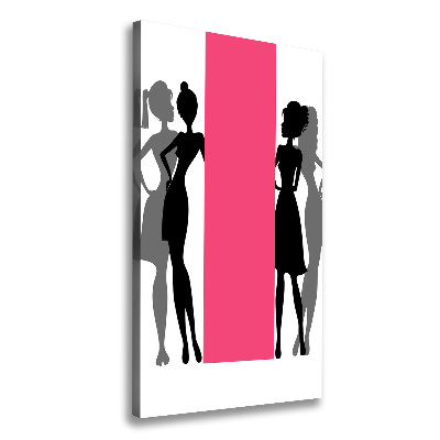 Quadro su tela canvas verticale Silhouette femminili