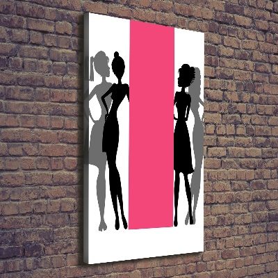 Quadro su tela canvas verticale Silhouette femminili