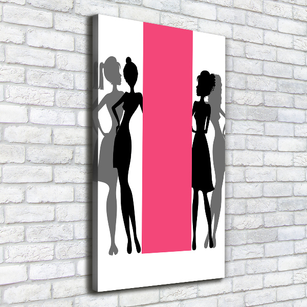 Quadro su tela canvas verticale Silhouette femminili
